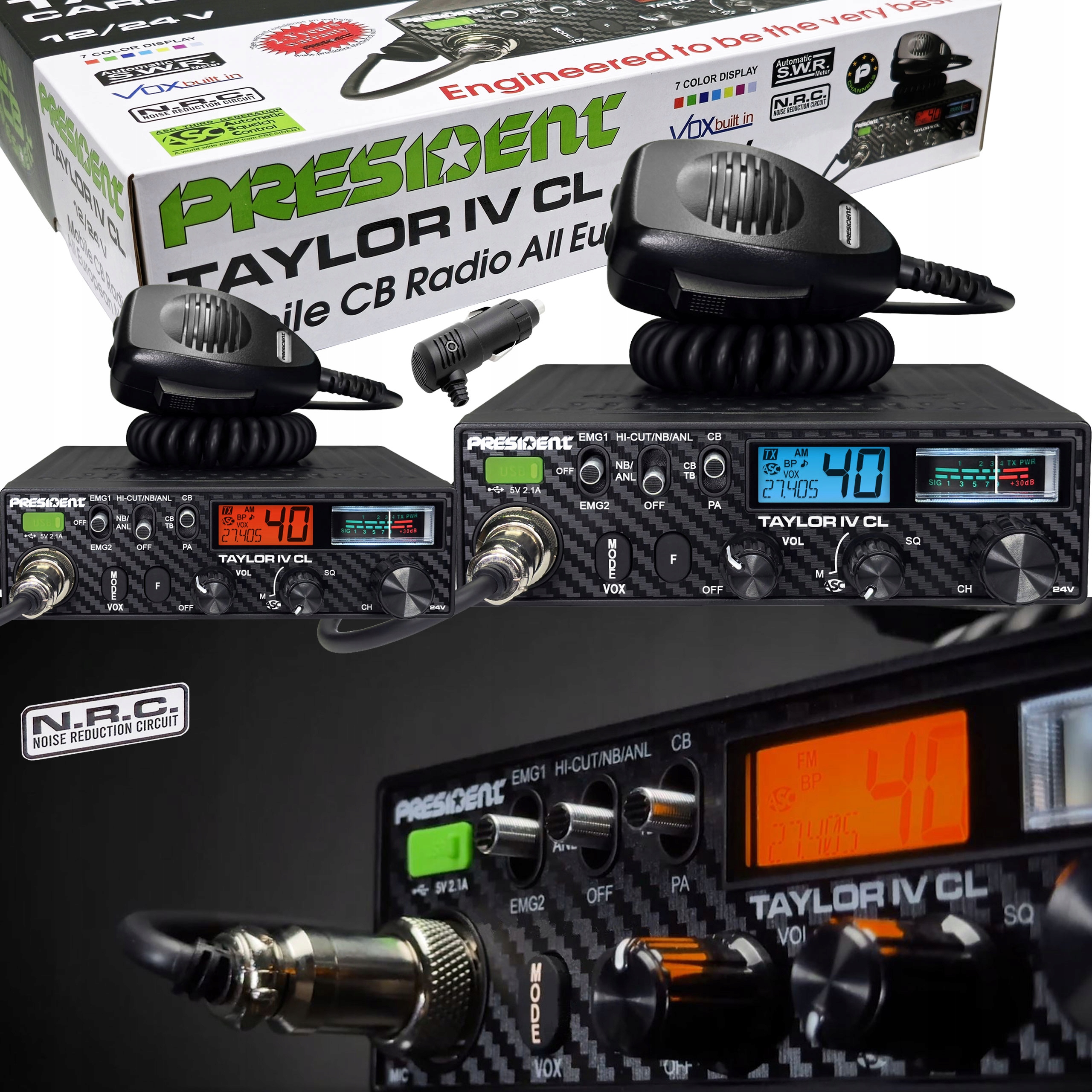 Cb radio President Taylor IV Carbon Line 5 President Chanels system Nrc