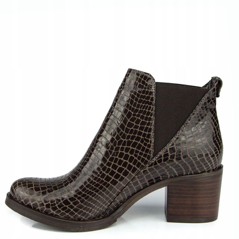 CARINII B3705 BOTKI SZTYBLETY SKÓRA WĄŻ BRĄZOWE Płeć kobieta