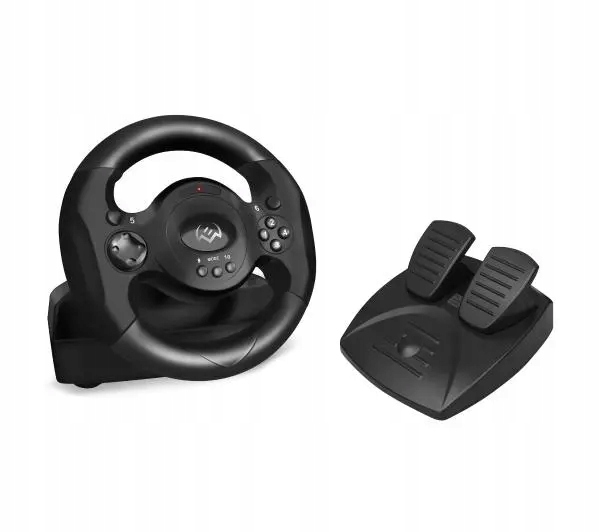 Kierownica przewodowa Sven GC-W300 z pedałami do Pc Force Feedback Czarna