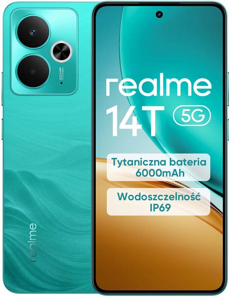 Smartfón realme 14T 5G 8/256GB Dual Sim Nfc Amoled zelený