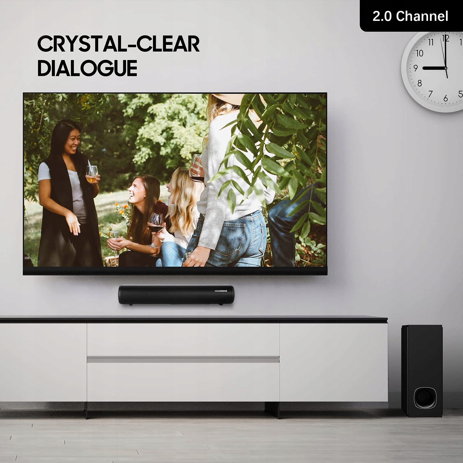 Bluetooth Kompaktowa Soundbar do TV PC z Pilotem 3 Tryby EQ — miniatura 6