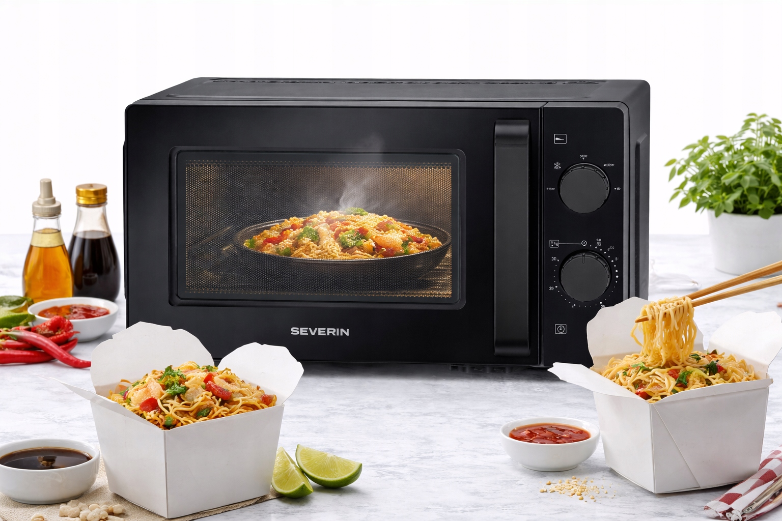 Severin Mw 7580 Mikrofalówka Solo 19L 700W Inverter Timer Czarna