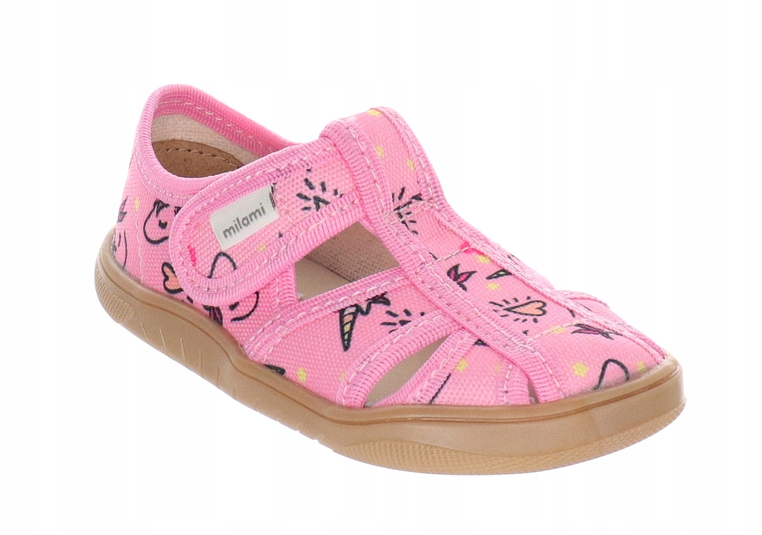Pantofle Dziecięce Sandały Kapcie Barefoot Milami Pink Unicorns R.24