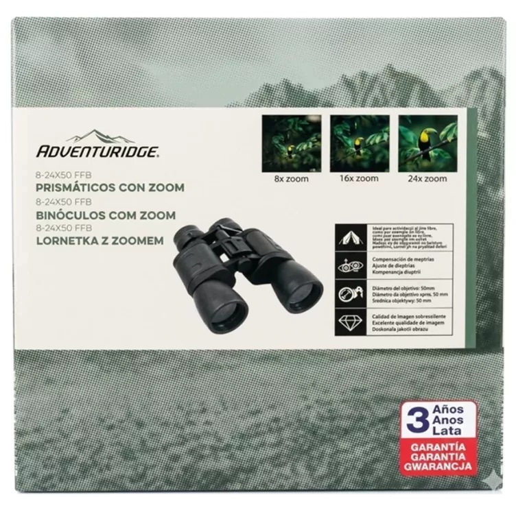Lornetka Adventuridge Zoom 8x 24x Regulowane Powiększenie Turystyczna