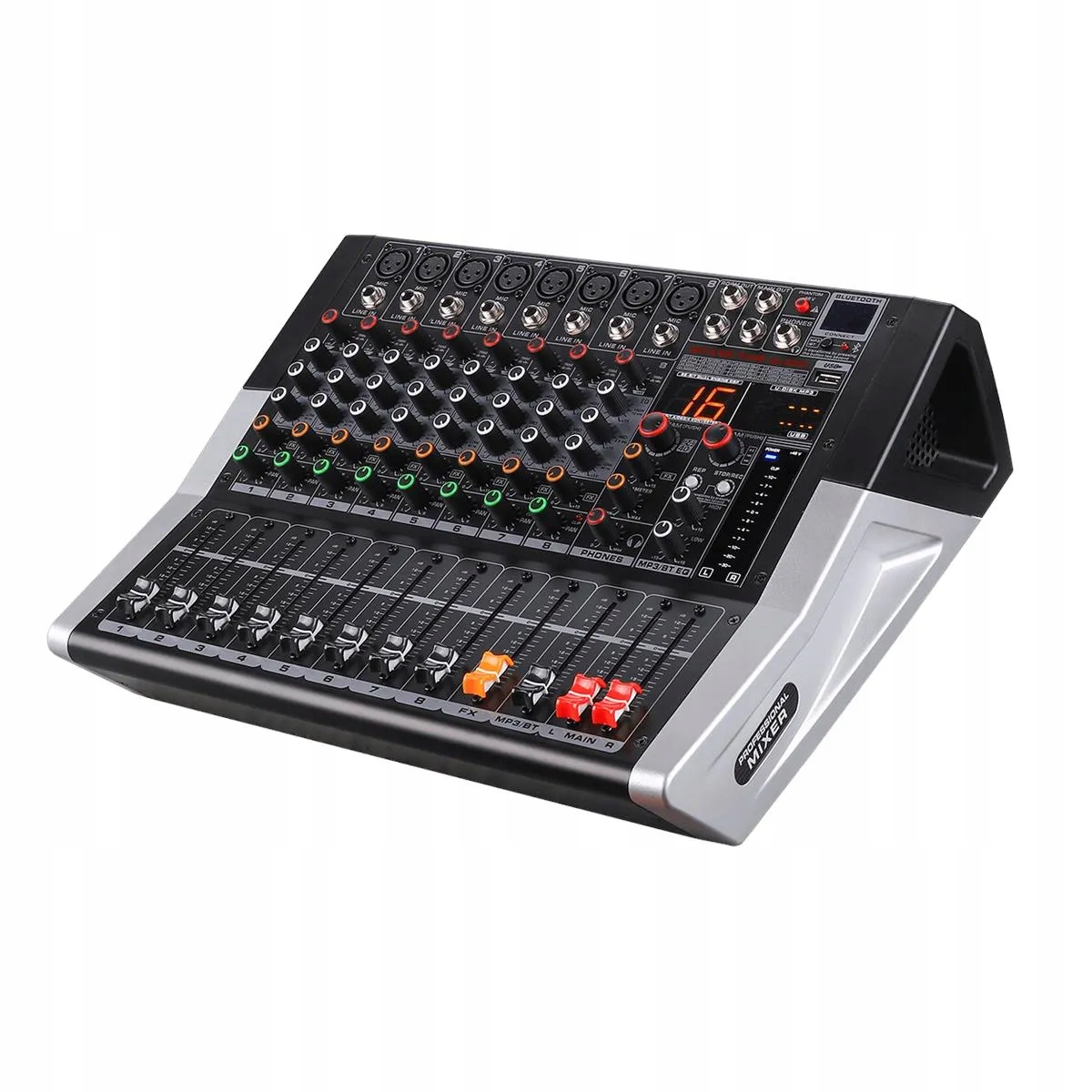 Mixér s vestavěným zesilovačem Brass Tone Audio, Bluetooth Usb MP3 2X200W