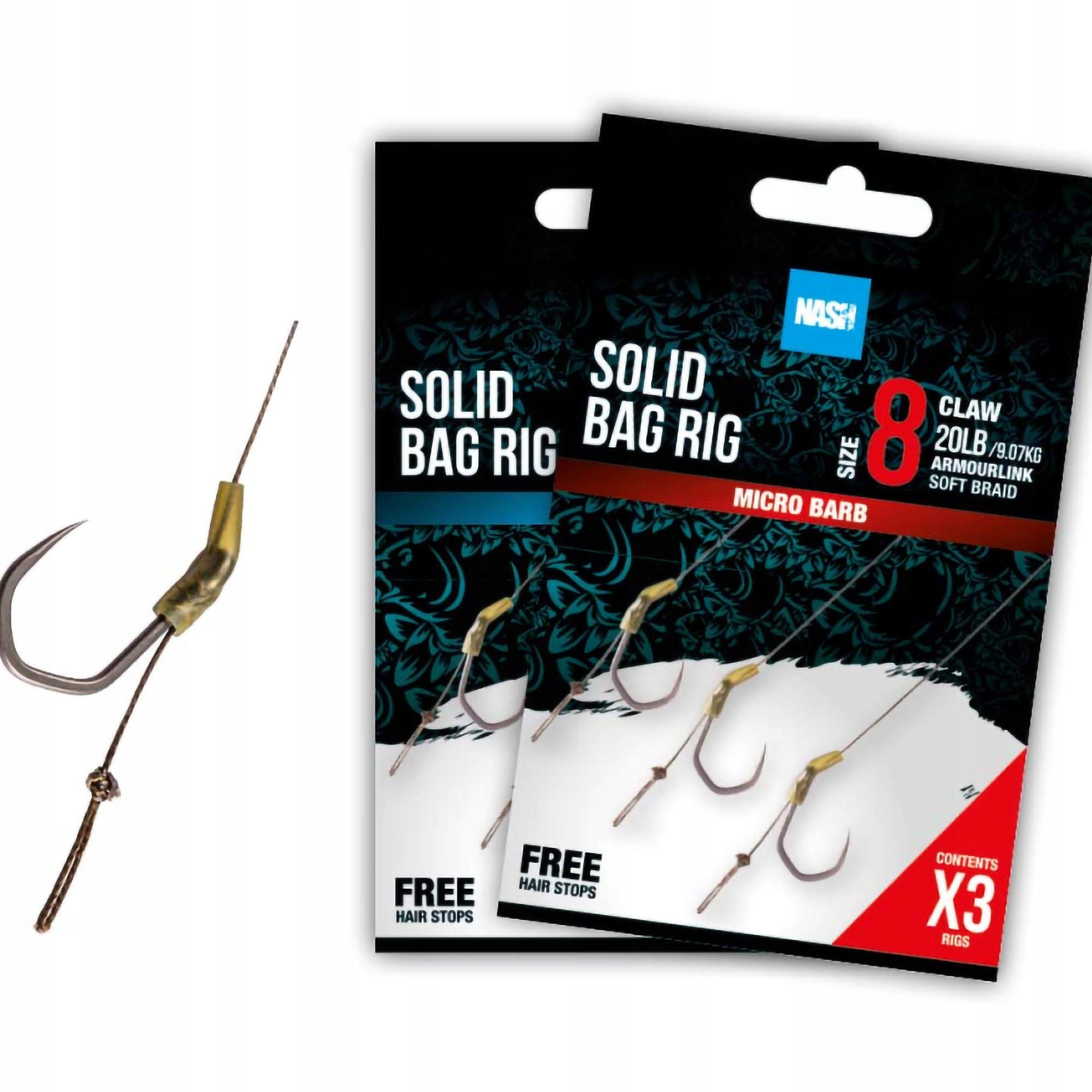 Przypony Nash Solid Bag Rig Barbed 8