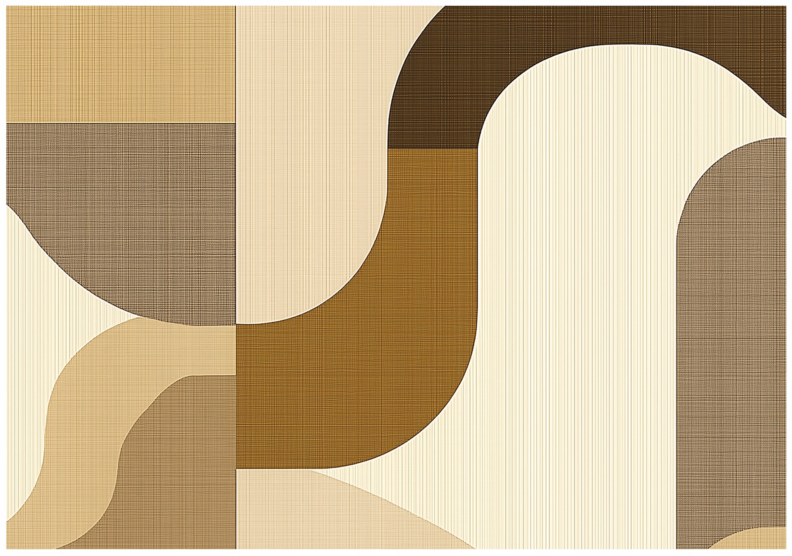 Tapeta Art Deco Béžová Hnědá Fototapeta Na Zeď 250x175