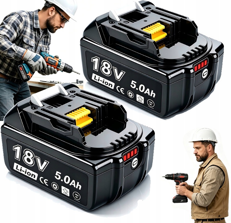 Akumulátor Li-ion 18V 5 Ah Pro Maki BL1830B BL1870B Vysoká Kvalita Led 2KS