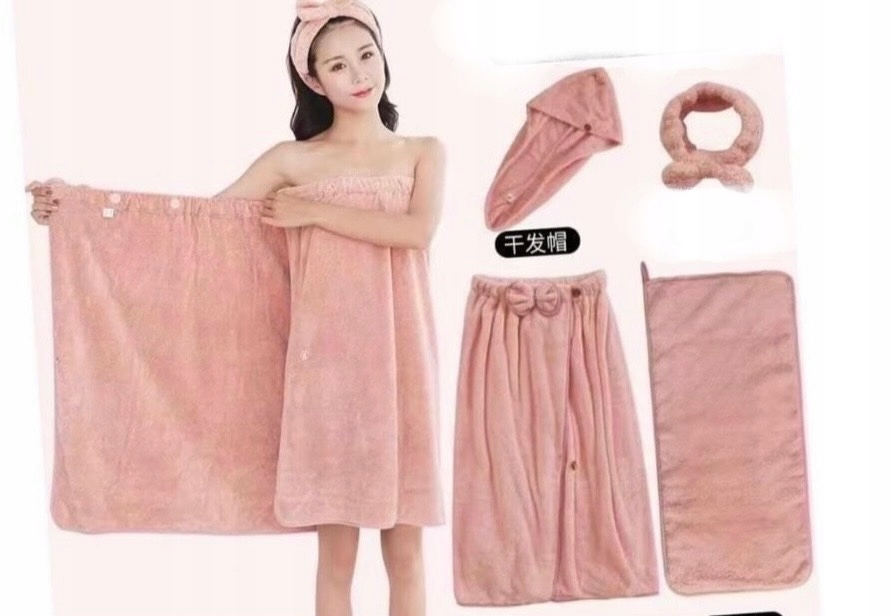 Komplet do sauny kąpiel Szlafrok Ręcznik prezent 100x140