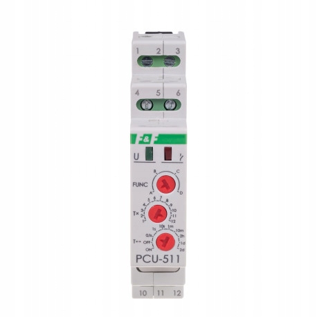 Časový Relé 230V Ac PCU-511DUO F&f na 35 mm liště