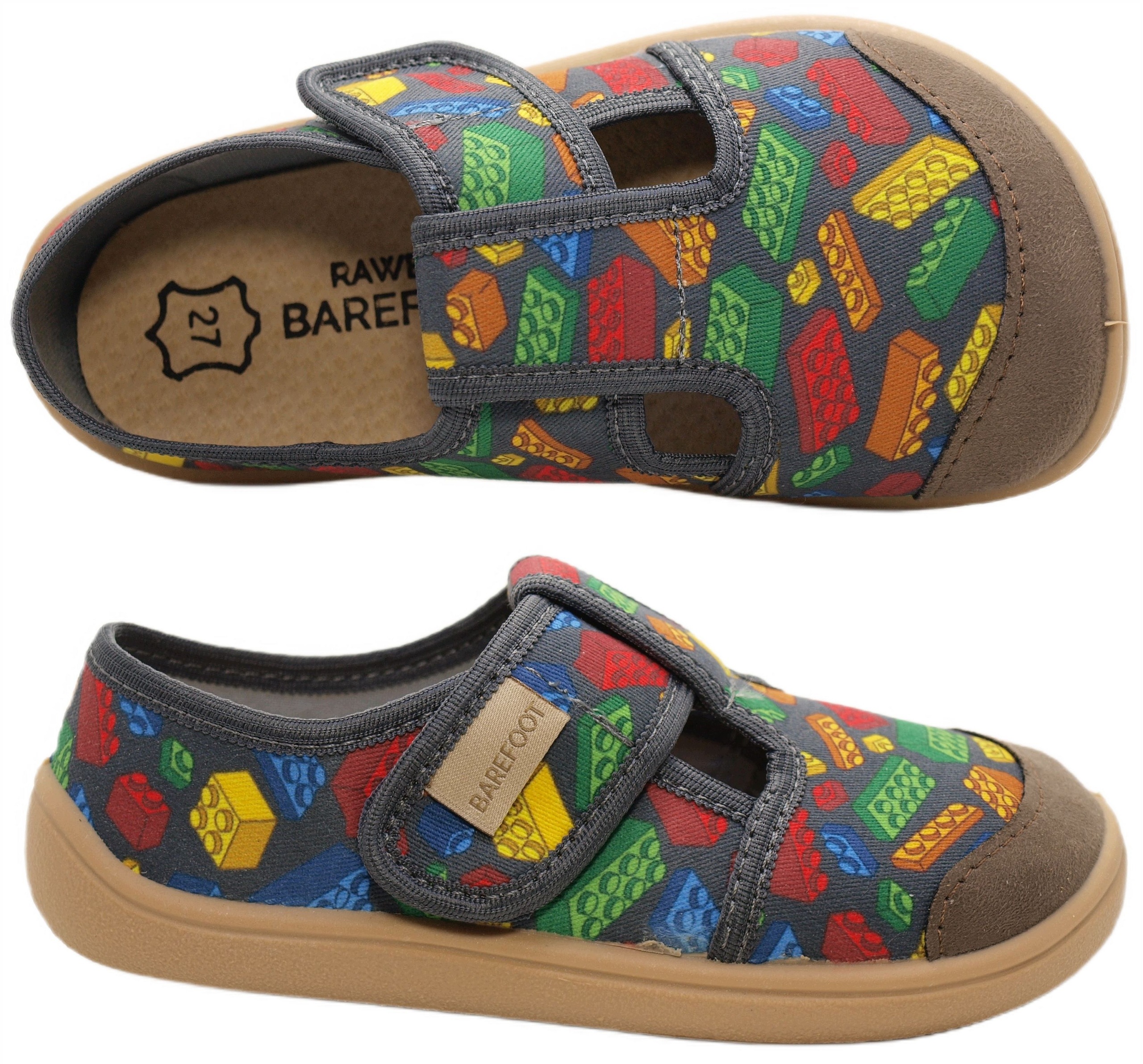 Barefoot Kapcie do przedszkola Raweks Joy Klocki rozmiar 30- 19,0cm