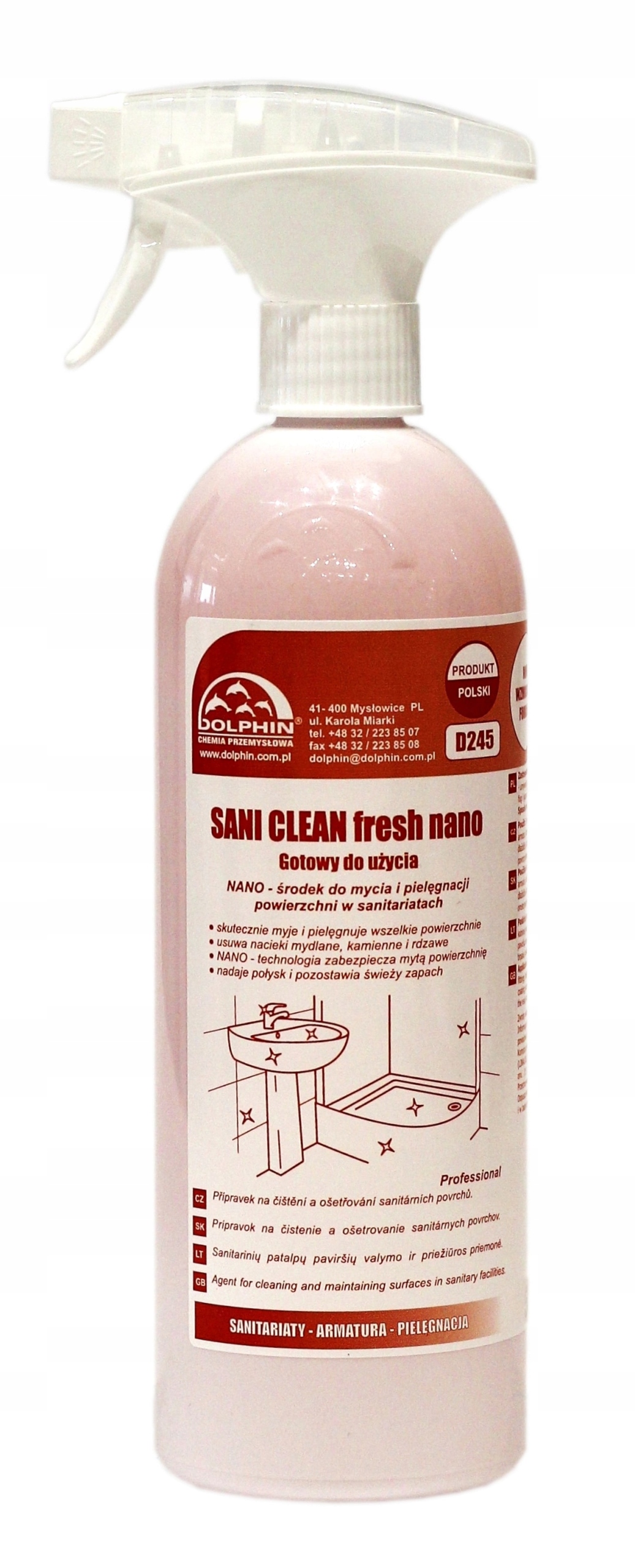 

Sani Clean Nano 800ml Mocny płyn do mycia łazienek