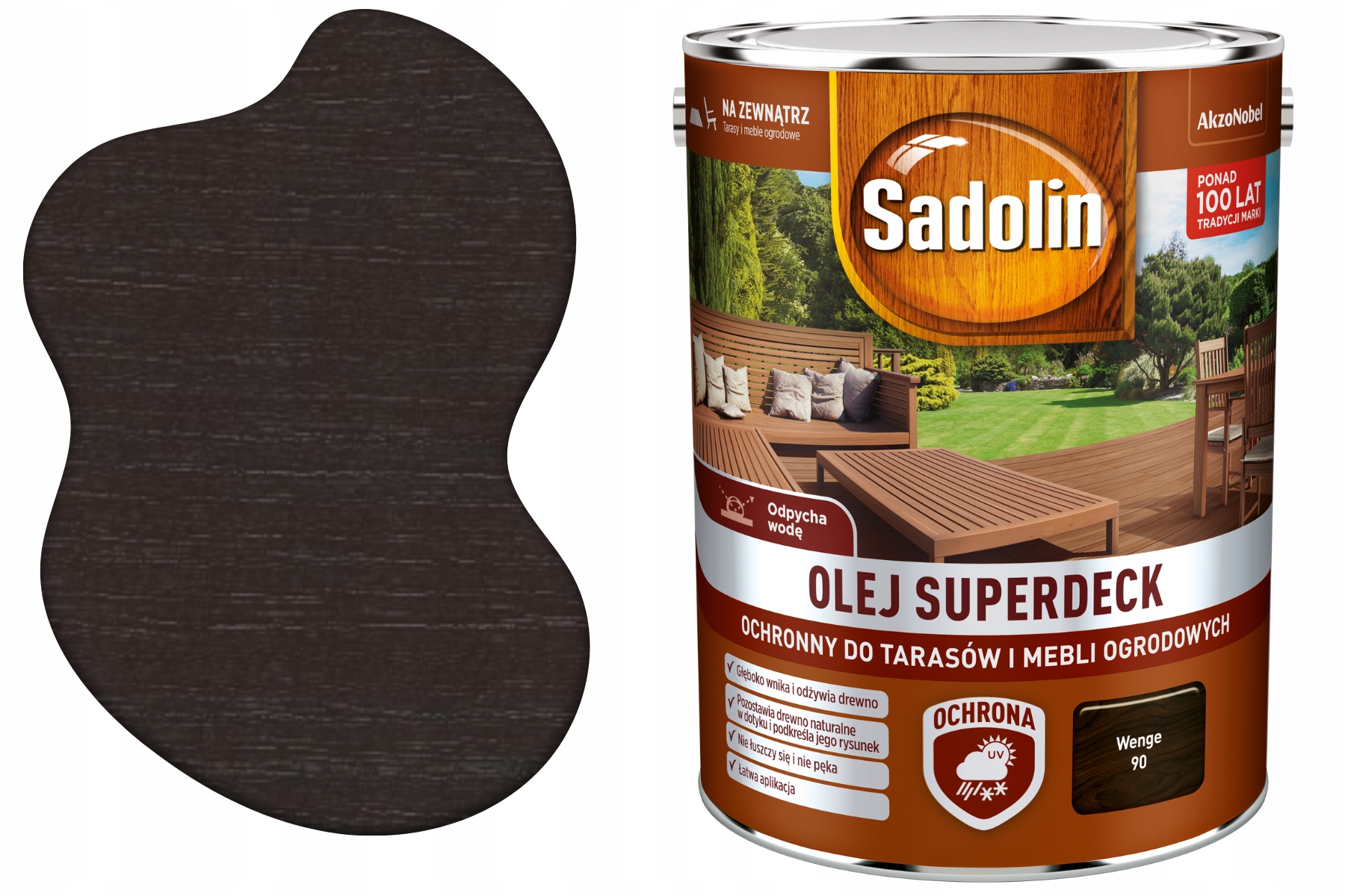 Olej Do Drewna Ochronny Tarasów Mebli Sadolin Superdeck Wenge 10L