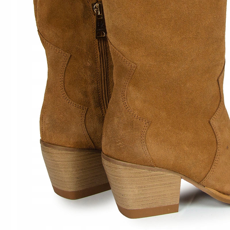 CARINII B9065 KOZAKI KOWBOJKI SKÓRA ZAMSZ RUDE 38 Kod producenta B9065-P09-000-000-D64