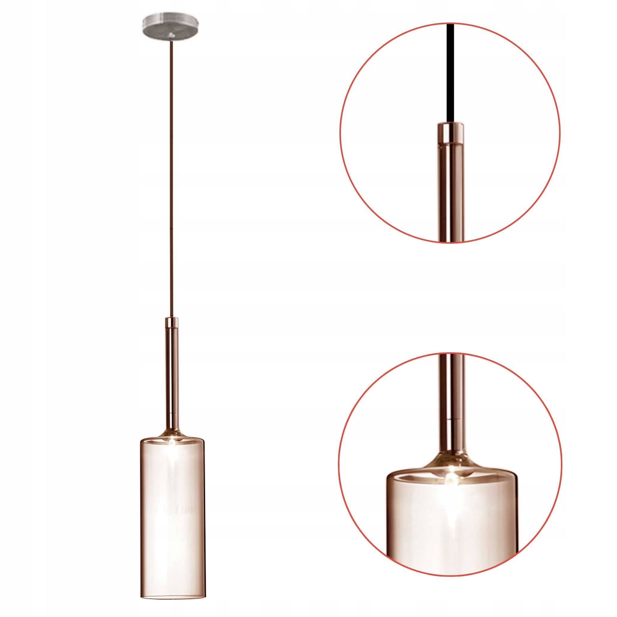 Závěsná skleněná lampa Amber C Oranžová Sklo Moderní lampa do obývacího pokoje