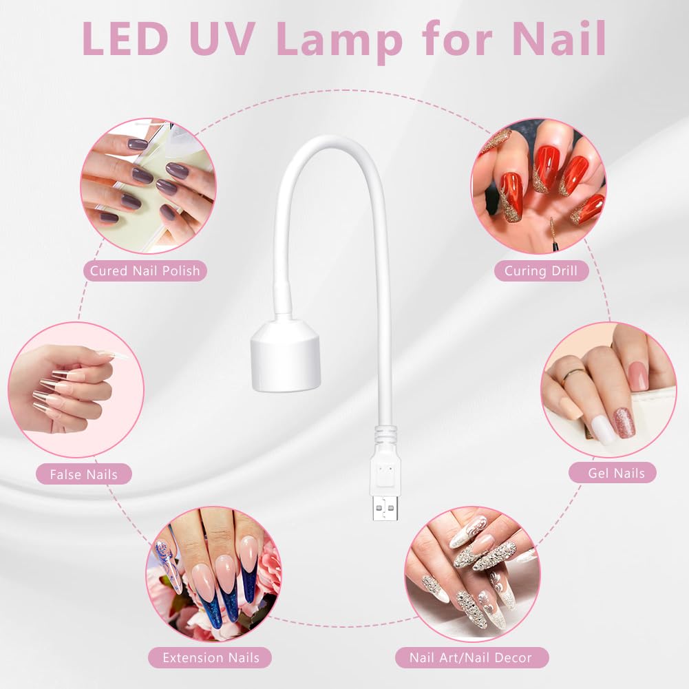 LOPHE Lampa UV Do Paznokci Żelowych Elastyczna Mini Lampa LED USB Biała — miniatura 6