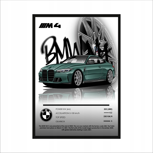 Obraz na ścianę grafika Bmw M4 German Spec