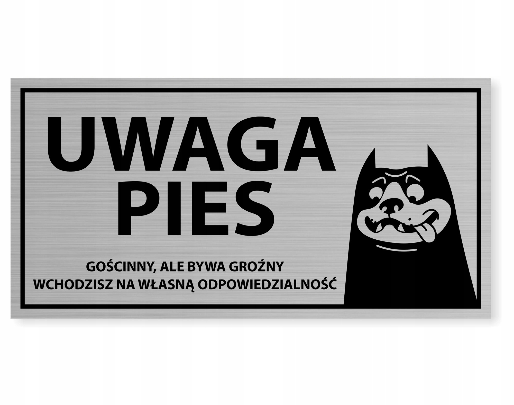 

Tabliczka 20x10 Uwaga Zły Pies Groźny Aluminiowa