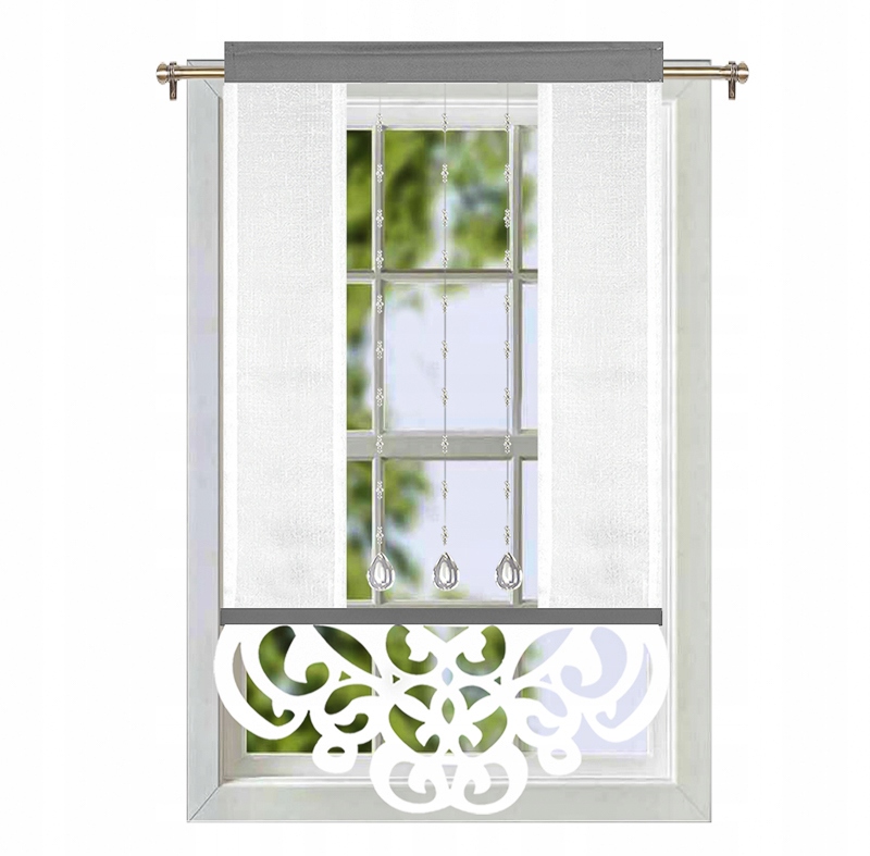 

Panel ażurowy biało-szary 60 x 150 Filc Firana