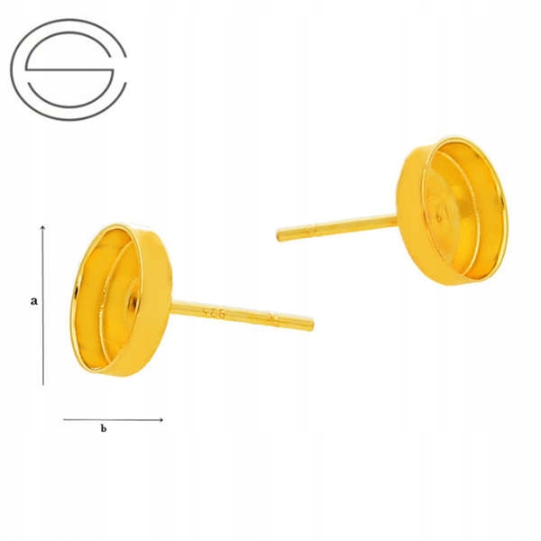 GMBZ-10 Sztyfty bazy 10 mm Srebro 925 Pozłacane