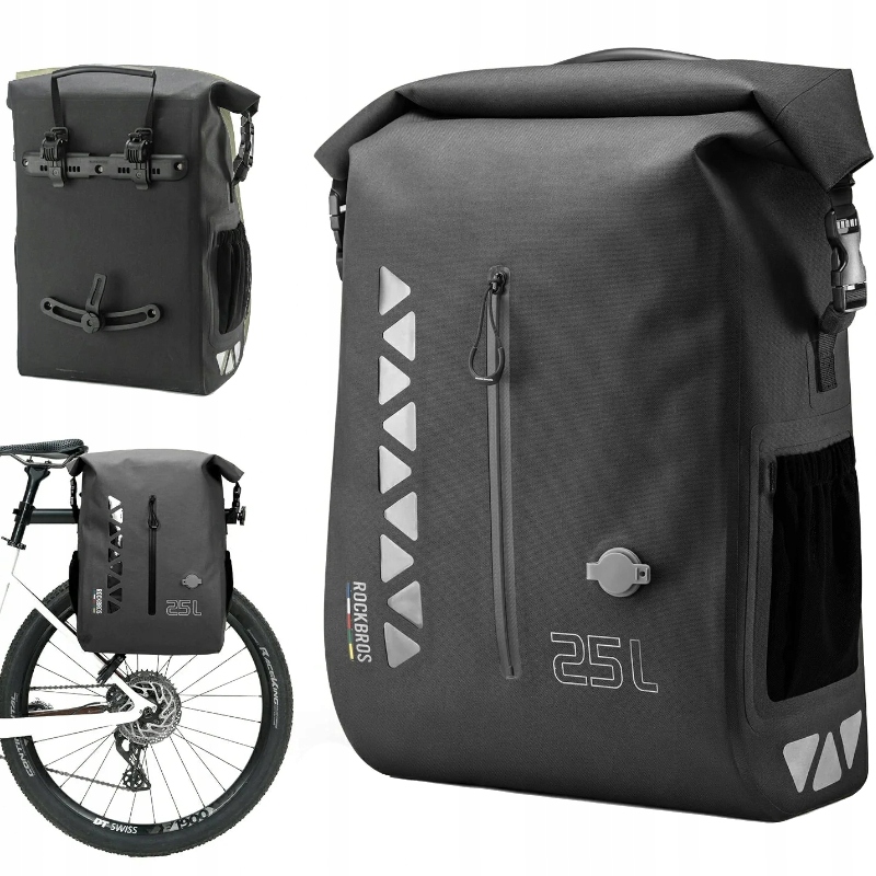 Sakwa Rowerowa Boczna Wodoodporna Bezszwowa Rockbros 25L Road To Sky Mocna