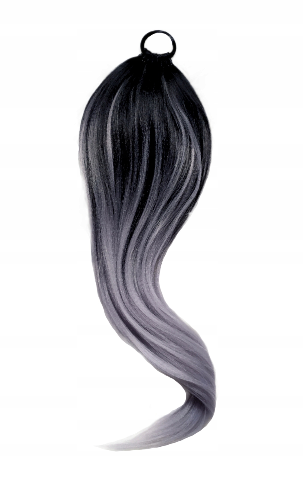 Připínací poník na gumičce, Příčesek, černá šedá, Dešťová Panna, 70 cm