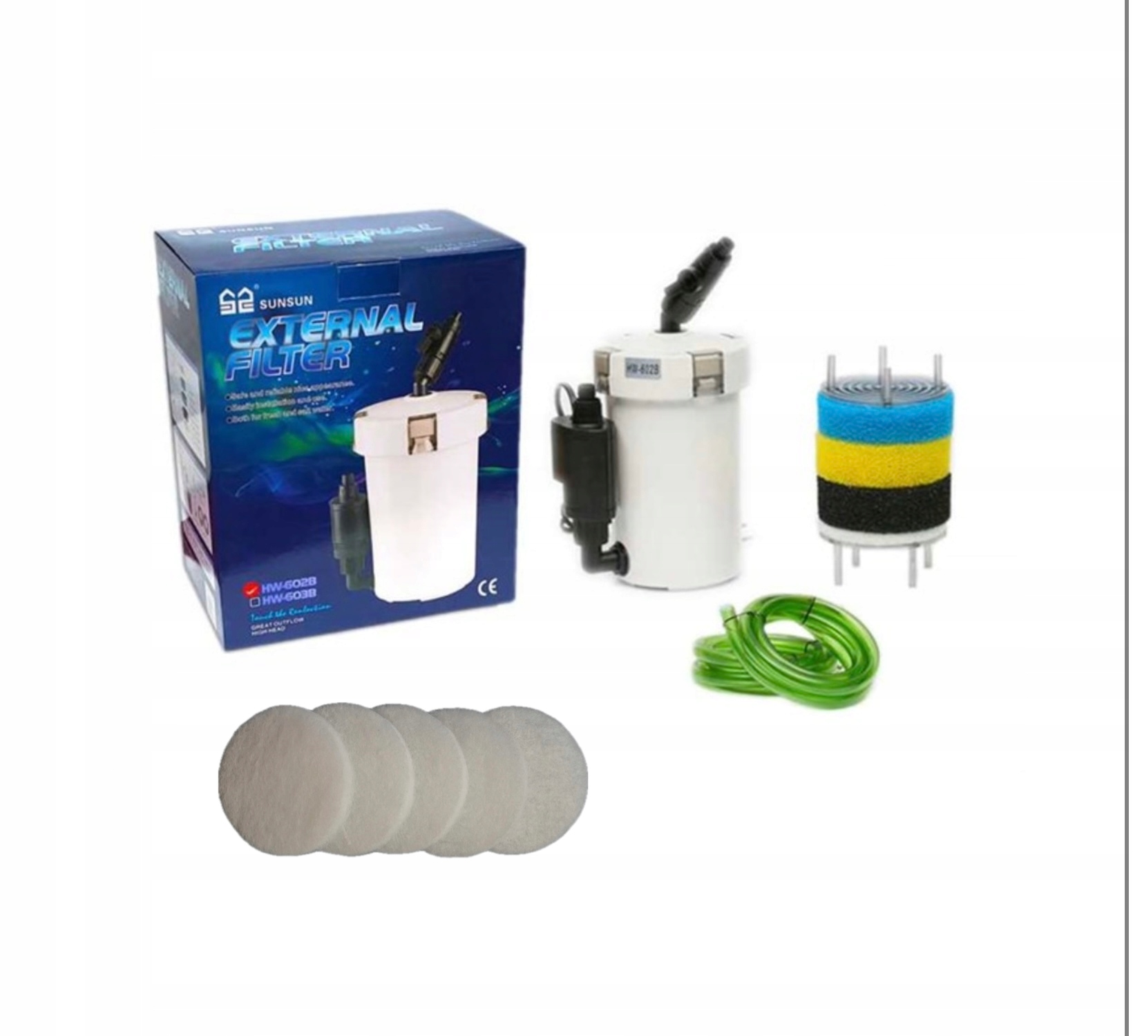 Filtr zewnętrzny mechaniczny kubełkowy HW-602B Wkłady 5 sztuk