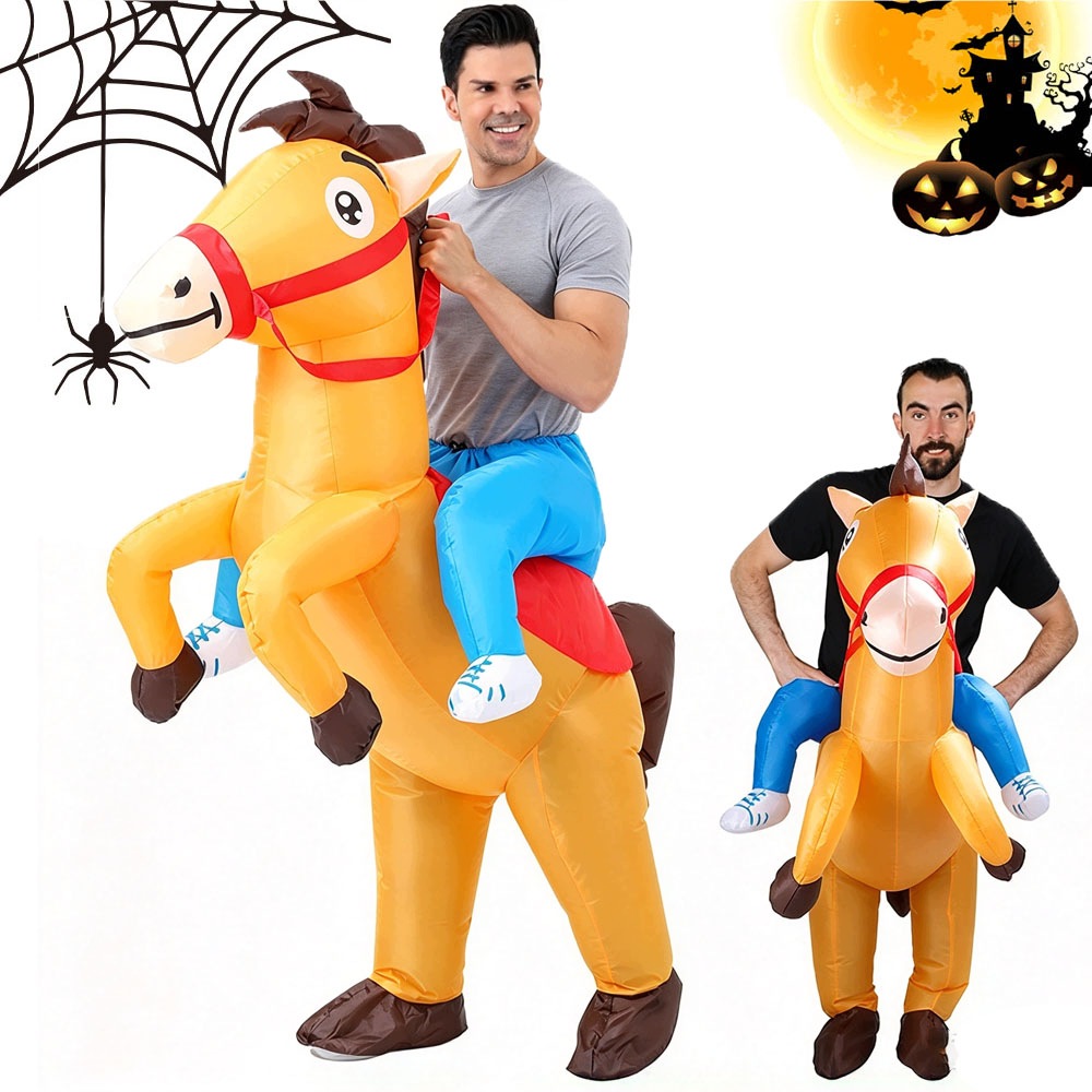 Kostým Komfort Nafukovací Jezdec Kůň Zábavný Kostým Kovboj Halloween