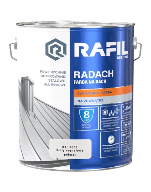 Rafil Radach signální bílý RAL9003 polomatný, 10L
