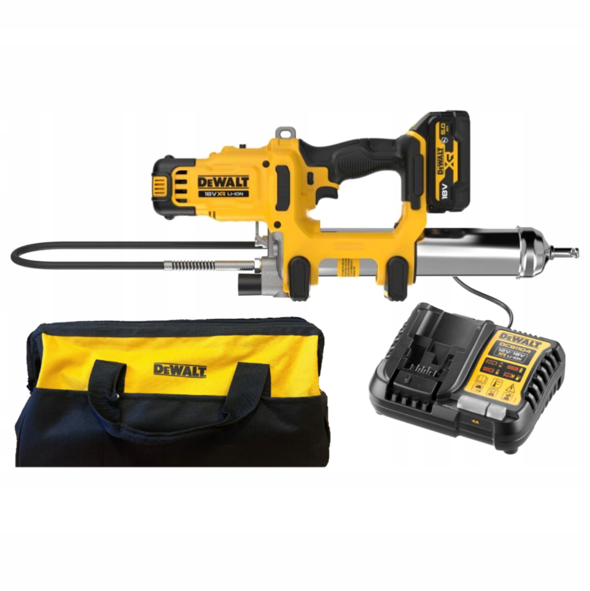 Akumulátorová mazačka DeWALT DCGG581P1G-QW 18V Xr 690 bar 1x5Ah Set