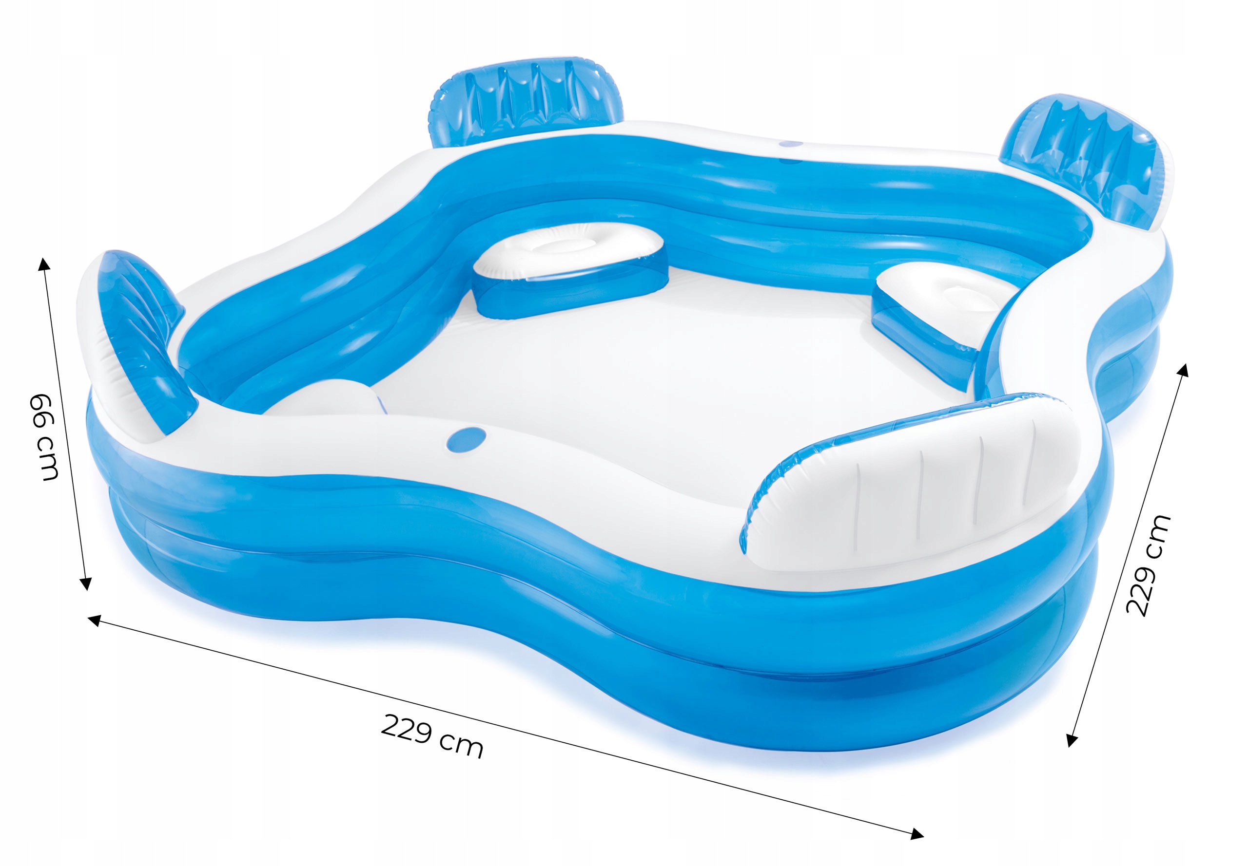 Basen dmuchany prostokątny Intex 56475 rodzinny 229 x 229x 66cm