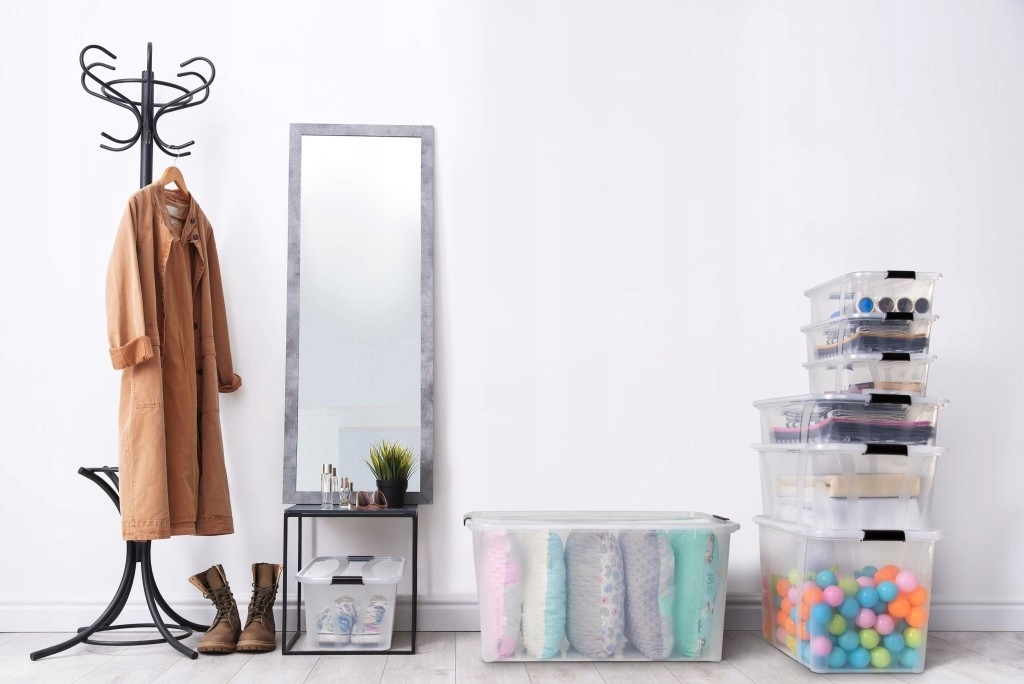 Plastikowy Pojemnik Pudełko Z Pokrywką Koszyk Do Organizacji Pokrywka 21L Waga produktu z opakowaniem jednostkowym 0.82 kg