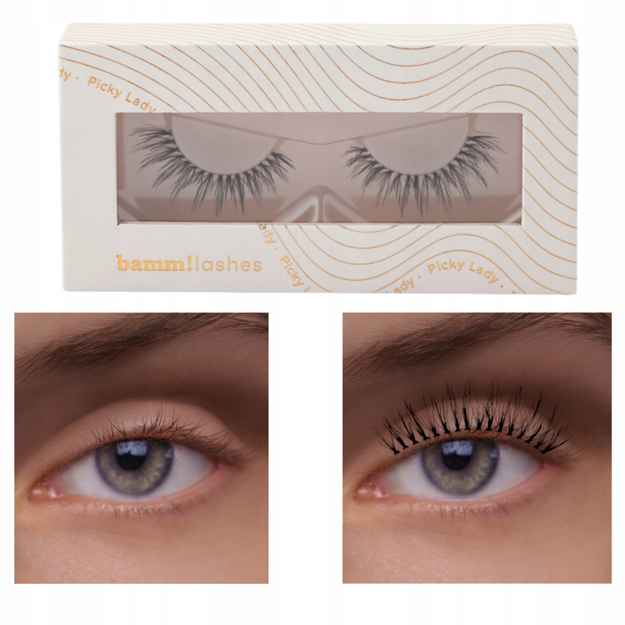 Umělé Řasy picky lady na pásku krásné dlouhé husté černé Bamm!lashes