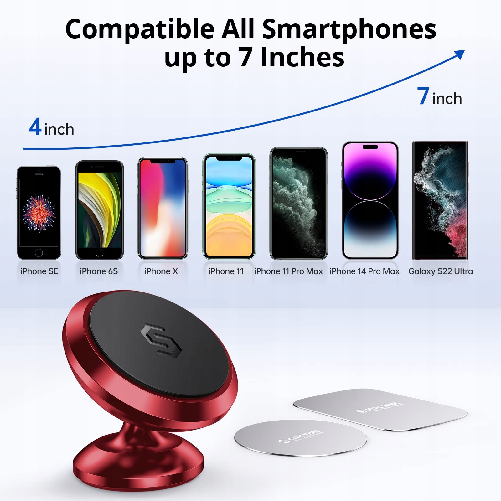 SYNCWIRE Magnetyczny Uchwyt Samochodowy Do Telefonu Uniwersalny Regulowany — miniatura 7