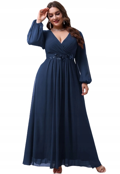 Shein Sukienka Koktajlowa Granat Plus Size 52 1V2A