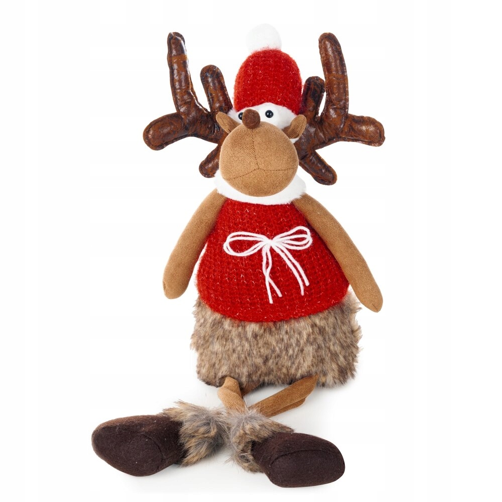 Vánoční figurka Doll 25x15x59 Eurofirany červená hnědá sob