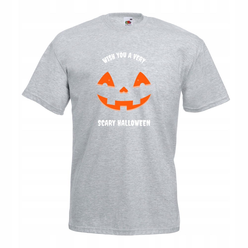

Koszulka scary halloween dynia L szara