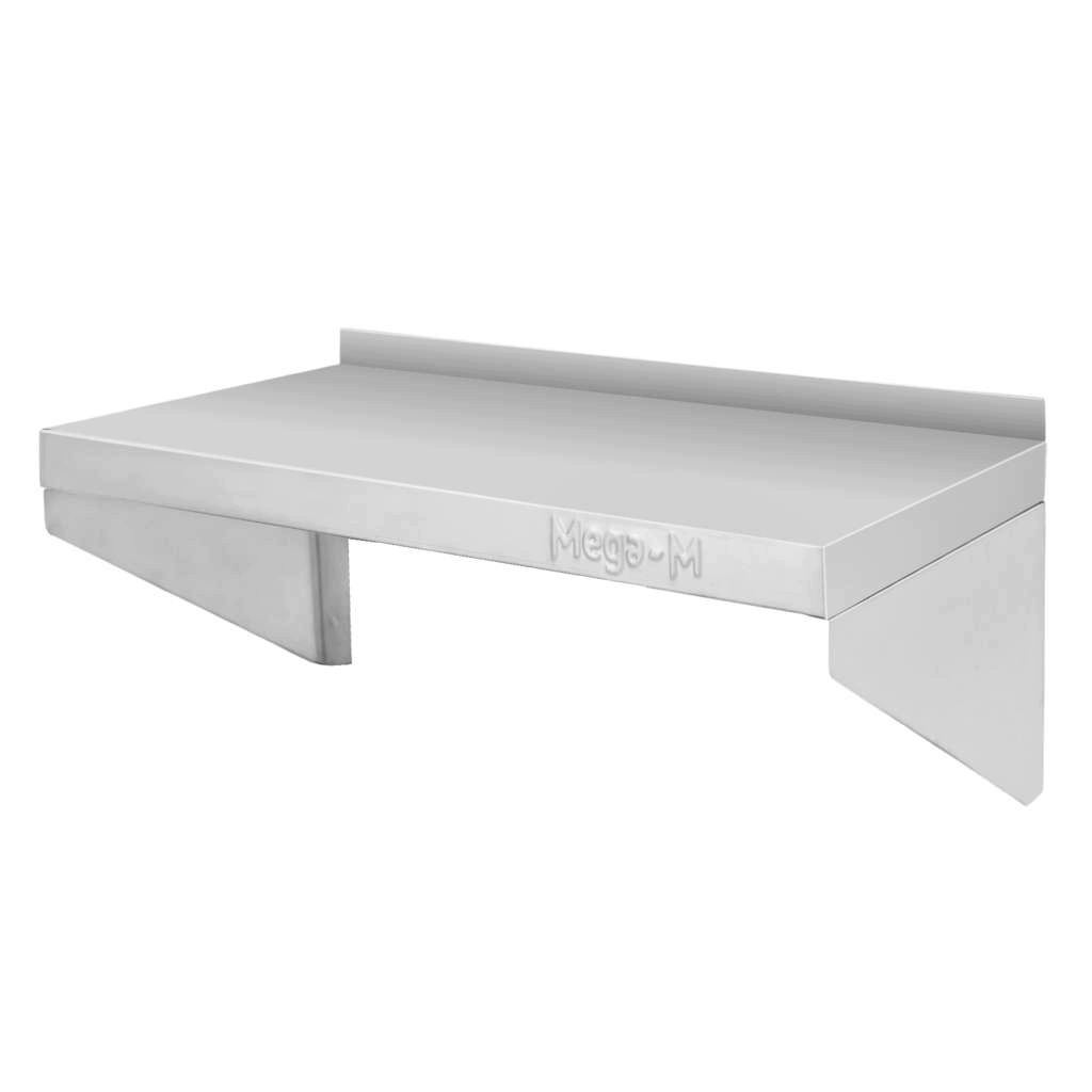 Gastronomická závěsná police s okrajem z z nerezové oceli Mega-M 60 x 30 cm