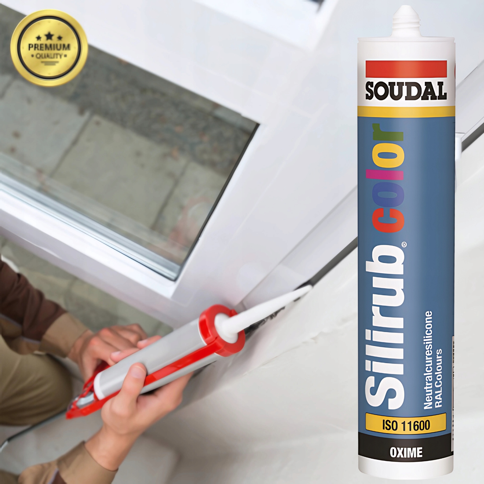 SOUDAL SILIKON NEUTRALNY SZARY 300 ml ANTRACYT RAL 7016 Marka Soudal