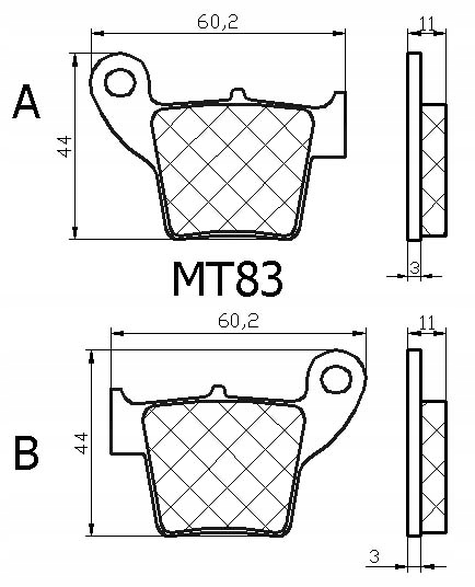 Klocki hamulcowe tyl-ne Honda CR CRF 125 250 450 Producent Makland