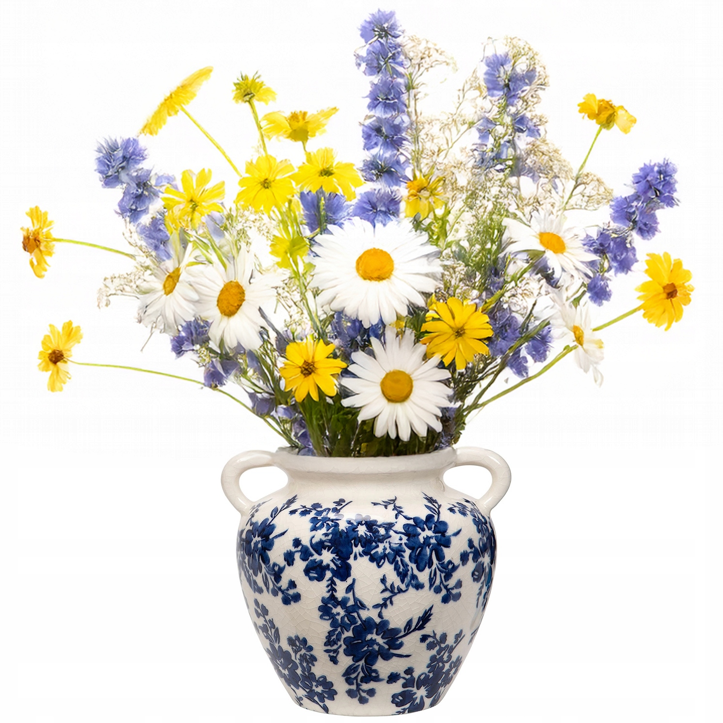 Keramická Váza Na Květiny Bílá 21 cm do obývacího pokoje ložnice jako dárek