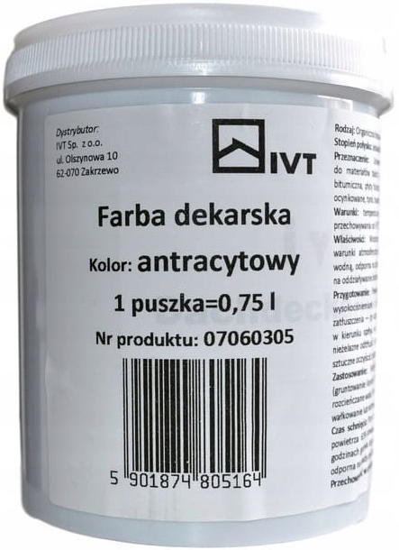 IVT FARBA ZAPRAWKOWA DEKARSKA DO DACHÓWKI ANTRACYT