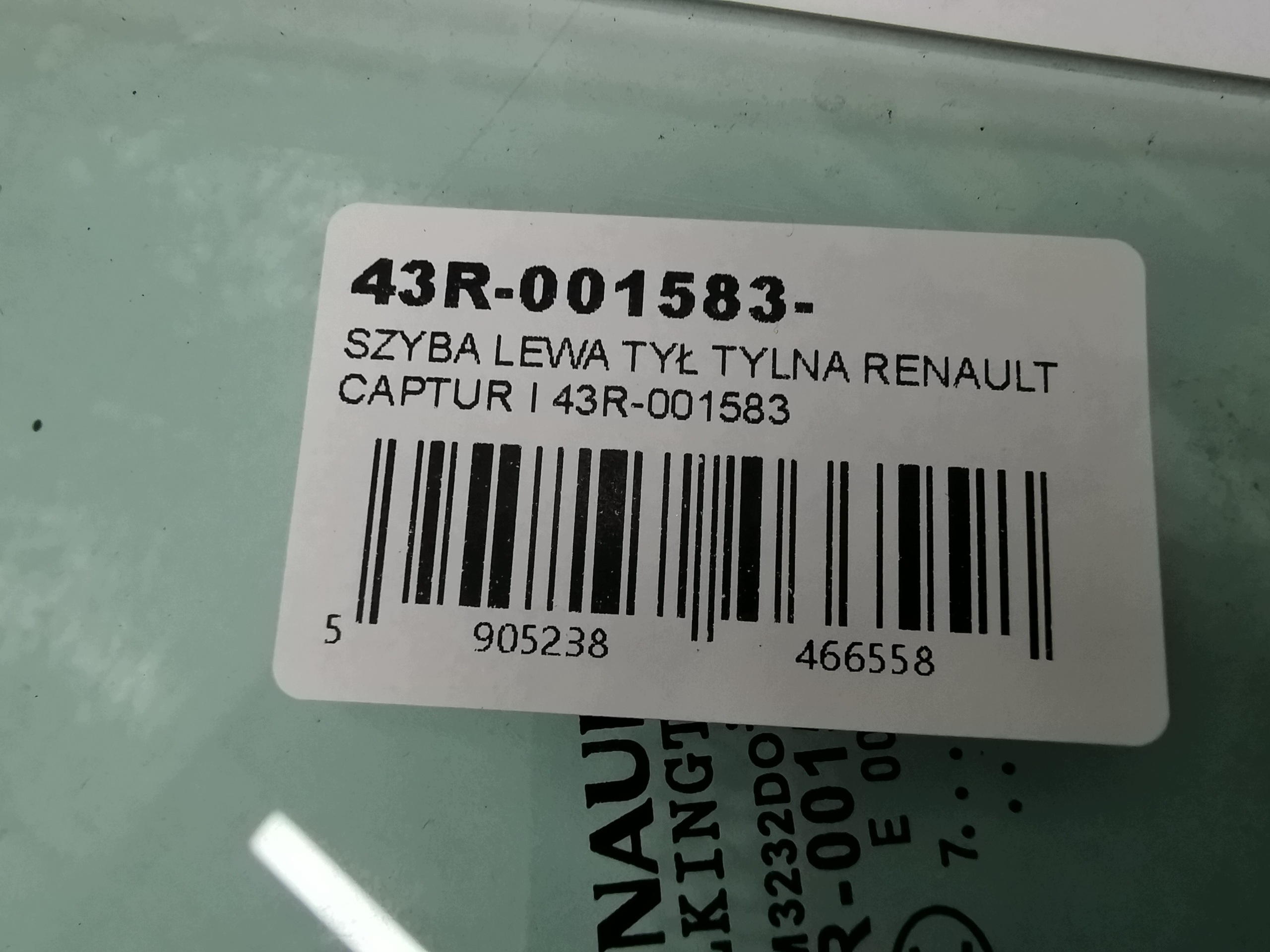 ABLAK bal far hátso RENAULT CAPTUR I 43R-001583