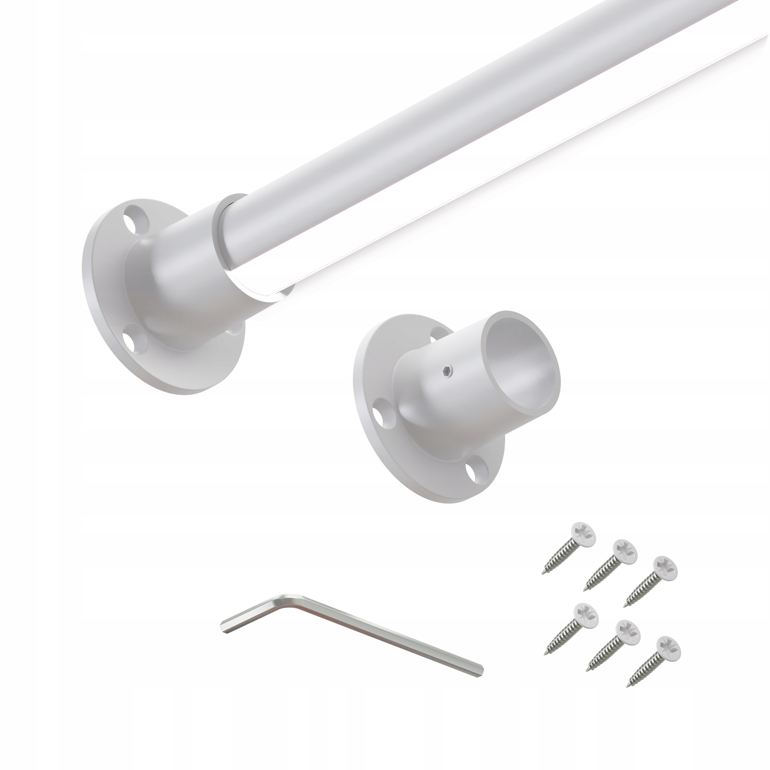 Tyč do šatní skříně na oblečení fi25mm Bílá 200 cm Led Pro II