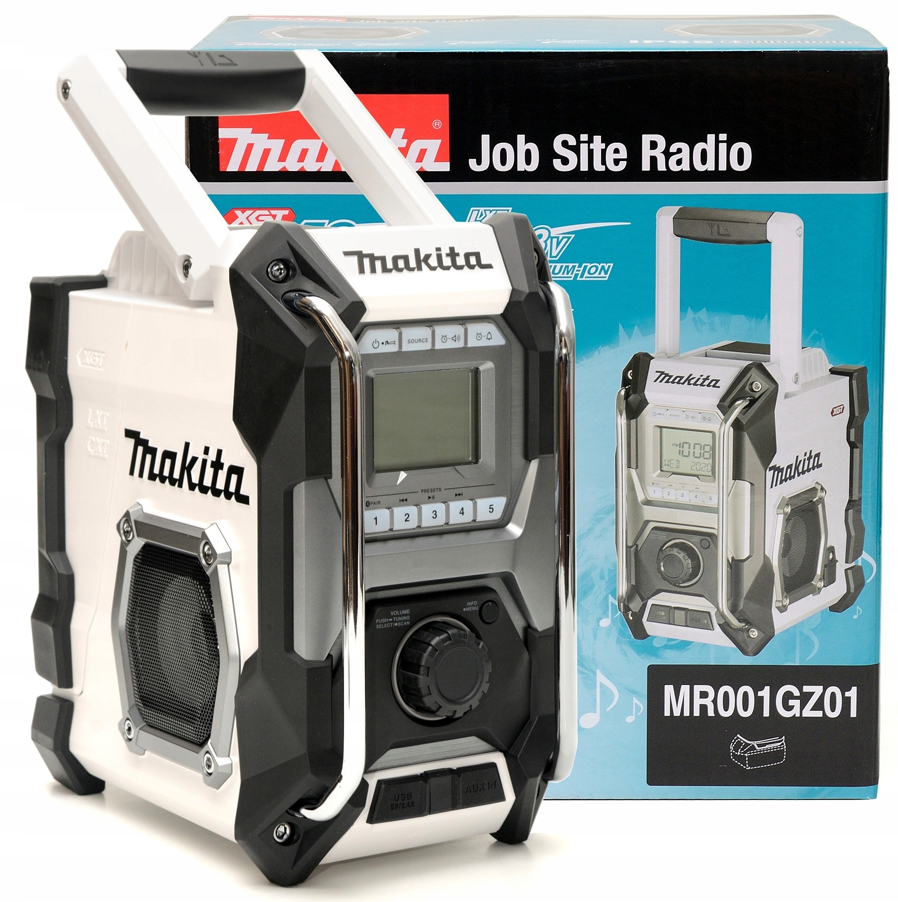 Makita MR001GZ01 Stavební rádio Aux 18V Lxt 12V Cxt 40V Xgt 230V IP65