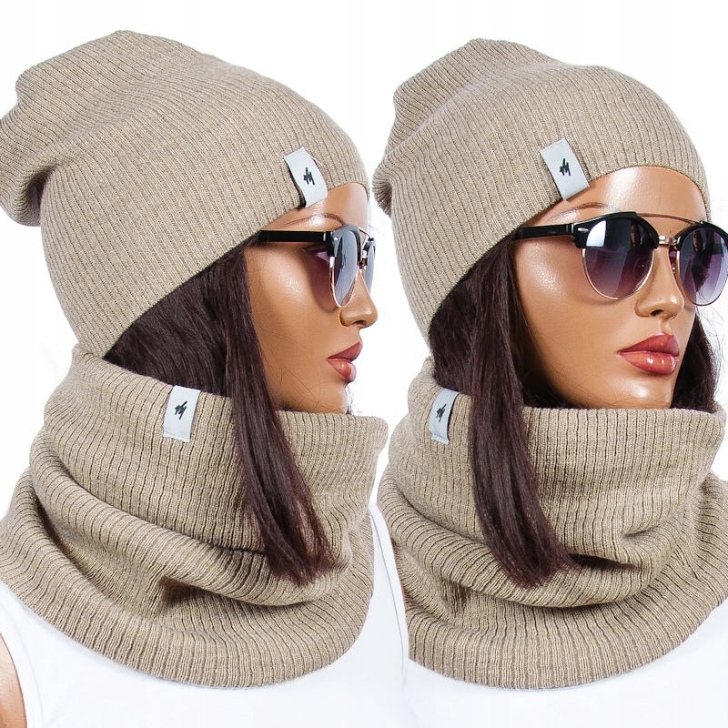 

Polski Komplet Czapka+ Komin Tunel Szal 20 Kolorów