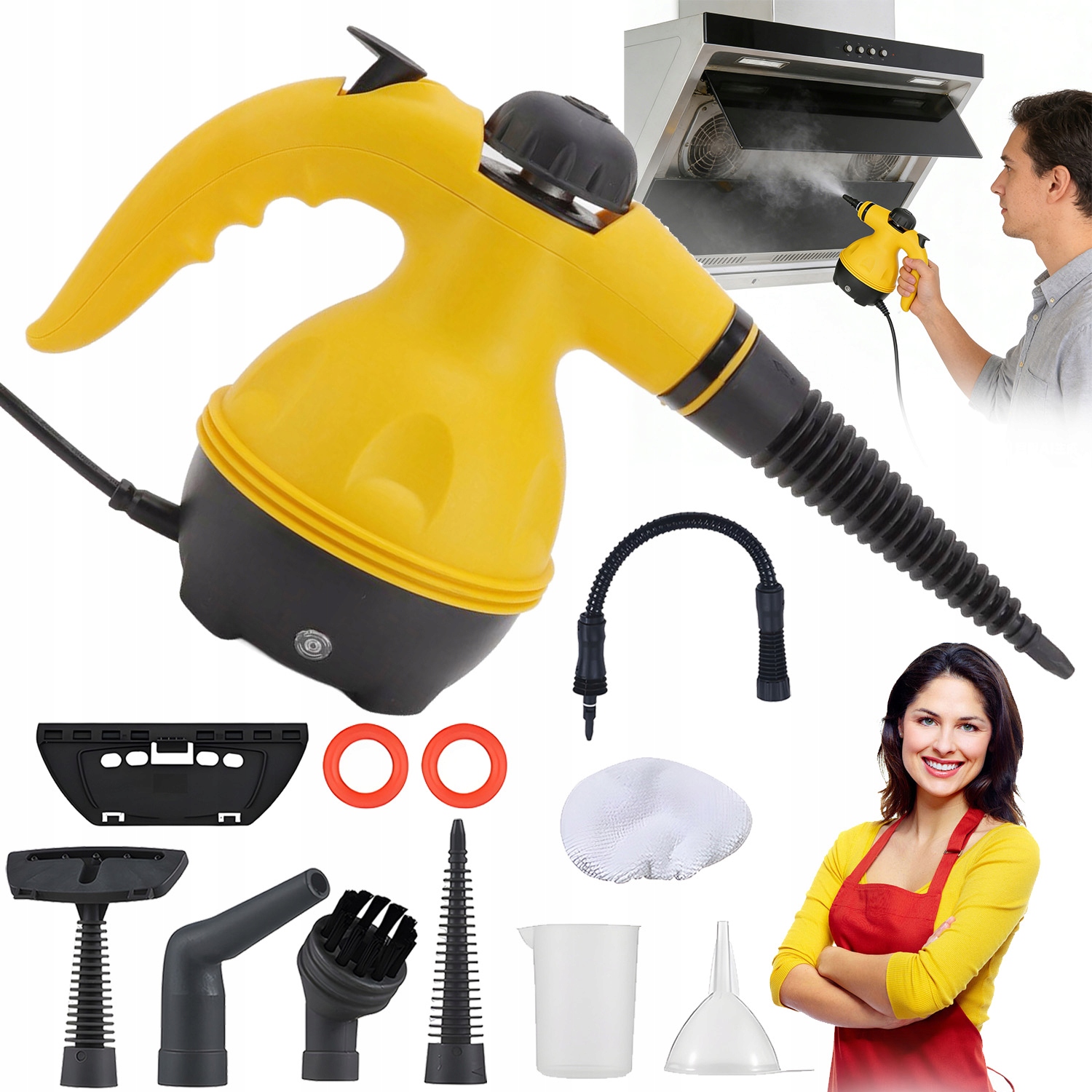Myjka Parowa Czyścik Parowy Parownica Ciśnieniowy Fug Okien Tapicerki Mop
