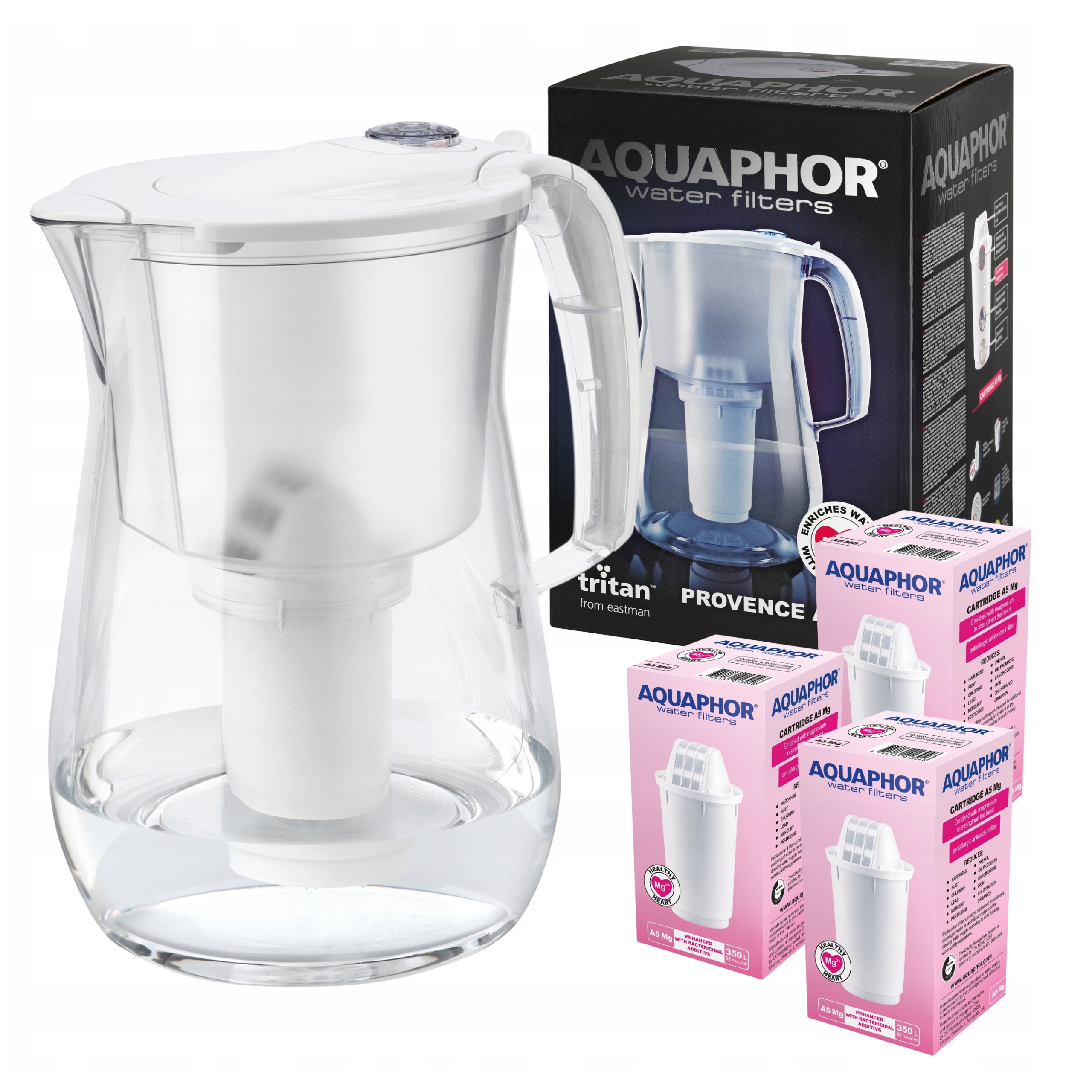 Aquaphor Provence 4,2L Dzbanek Filtrujący Wodę 3 filtry magnezowe A5 Mg
