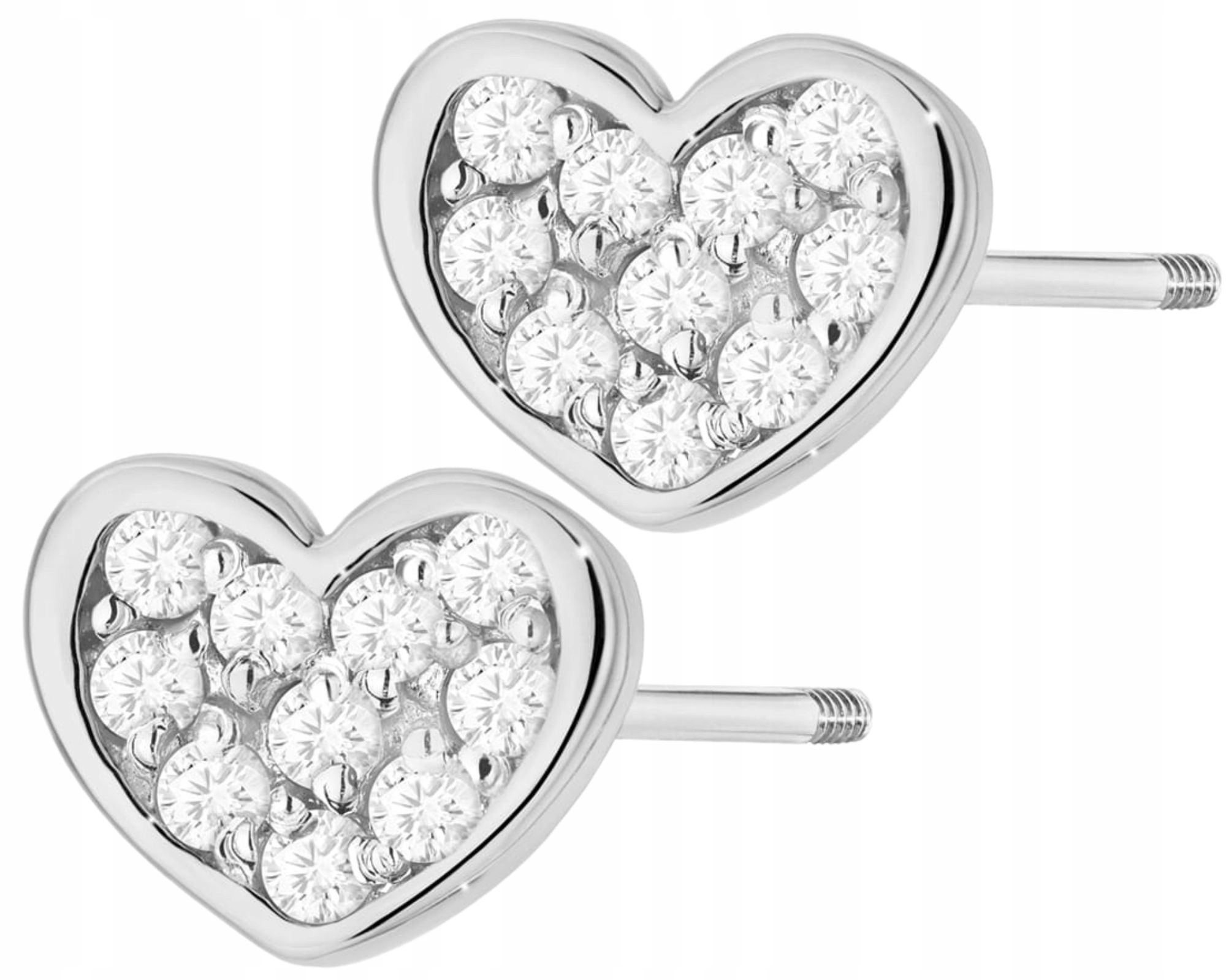 Bílé Zlato Náušnice S Brilianty 585 Gravírování Dárek Šroubovací Tyčinka