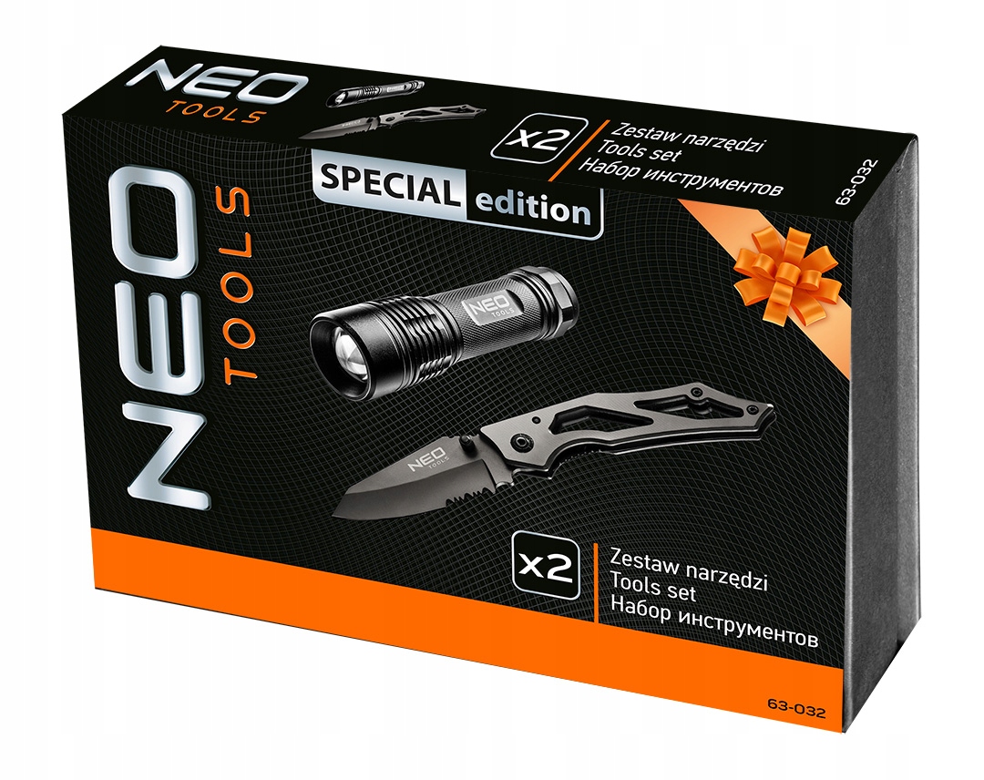 Zestaw prezentowy latarka noz w etui NEO 63 032 Producent code 63 032